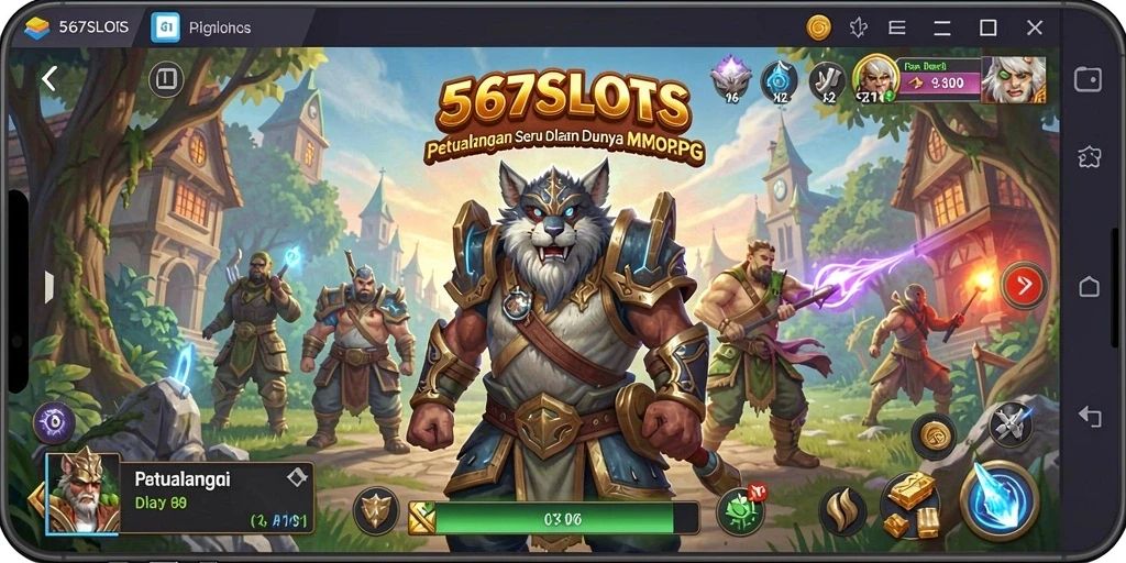 Tampilan gameplay seru dari 567SLOTS dalam dunia MMORPG.
