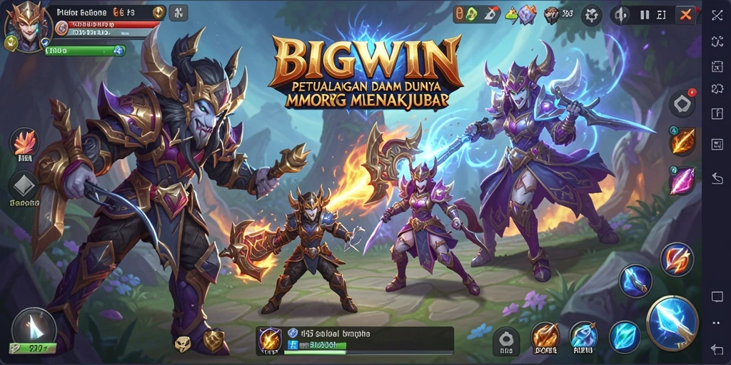 Screenshot gameplay BIGWIN yang menggambarkan aksi seru dalam MMORPG.
