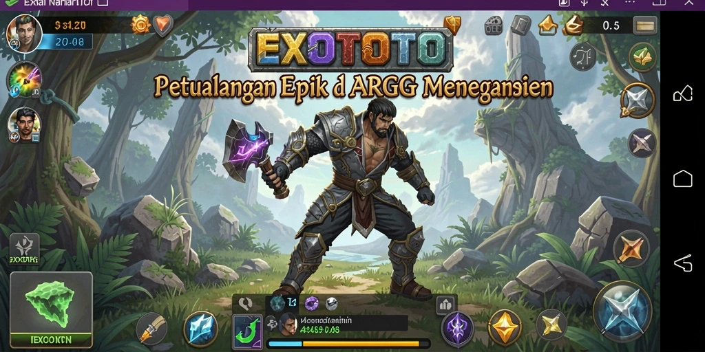 Tangkapan layar EXOTOTO menunjukkan pertarungan mendebarkan dalam dunia ARPG.