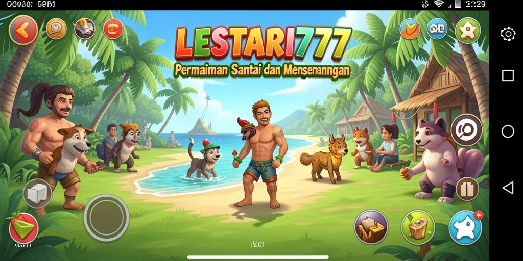 Tangkapan layar utama LESTARI777 menampilkan gameplay yang santai dan menyenangkan.
