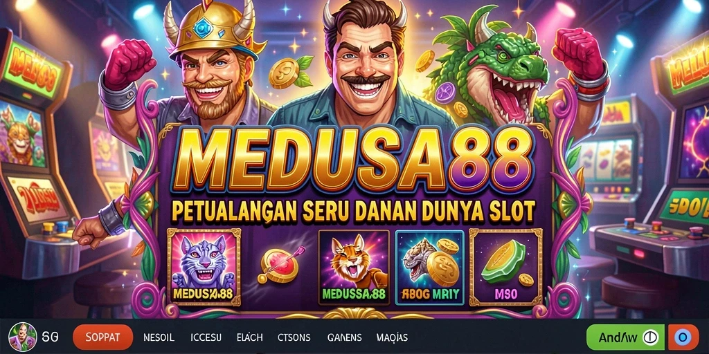 Tampilan layar permainan Slot di MEDUSA88 yang menarik dan penuh warna.