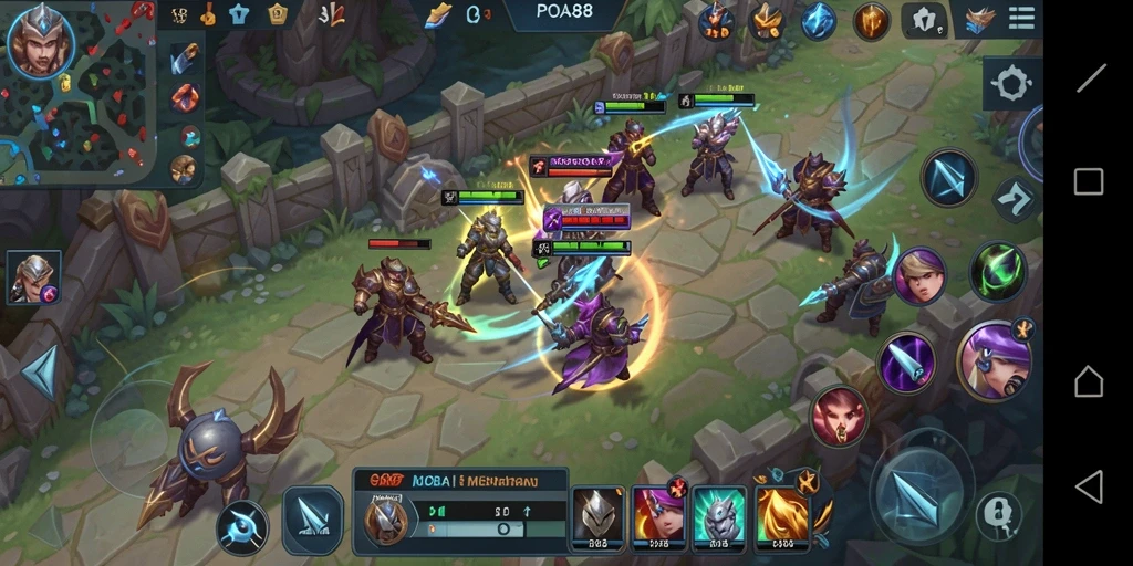 Screenshot menunjukkan aksi seru gameplay MOBA di POA88.
