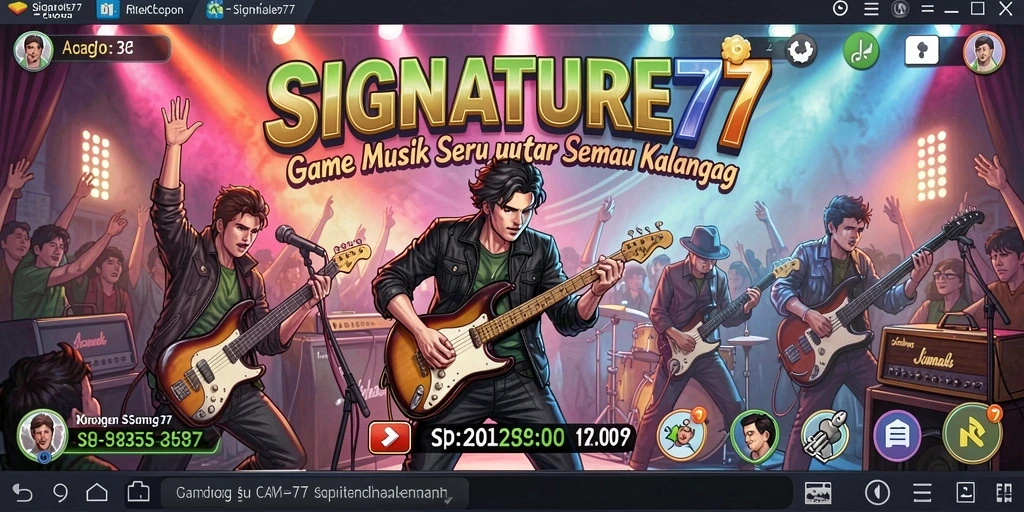 Screenshot gameplay SIGNATURE77 menampilkan serunya bermain musik dengan teman-teman.
