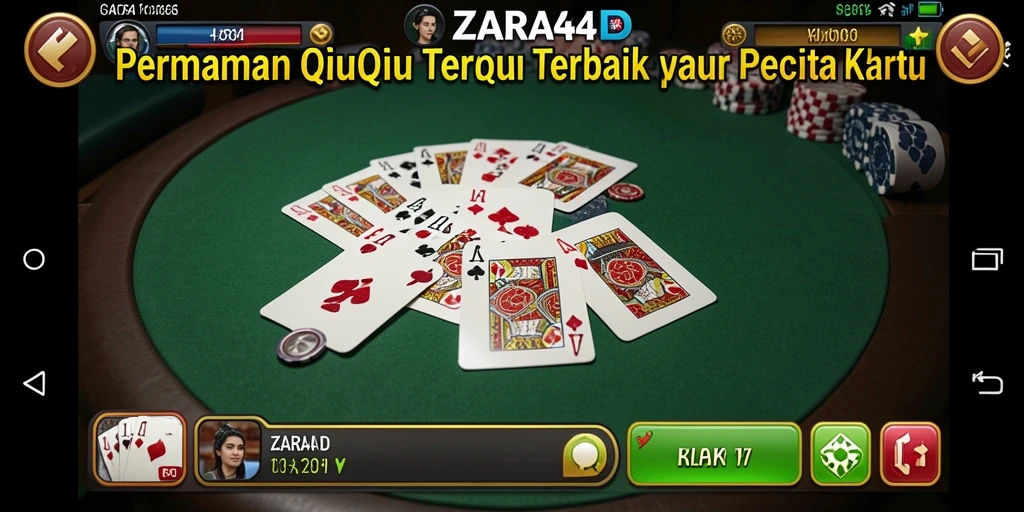 Screenshot gameplay ZARA4D menampilkan suasana permainan QiuQiu yang seru.